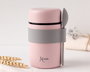 KioKids Thermos à bouillie et purée bébé en acier inoxidable 500 ml - Avec cuillère intégrée - Rose - Garde le chaud et le froid 12h
