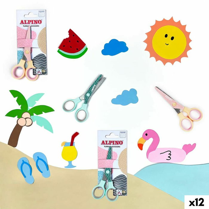 Ciseaux Alpino Multicouleur Blanc/Orange Acier inoxydable 130 mm