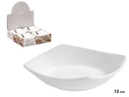 VESSIA Lot de 48 plateaux pour apéritif en porcelaine blanche 13cm