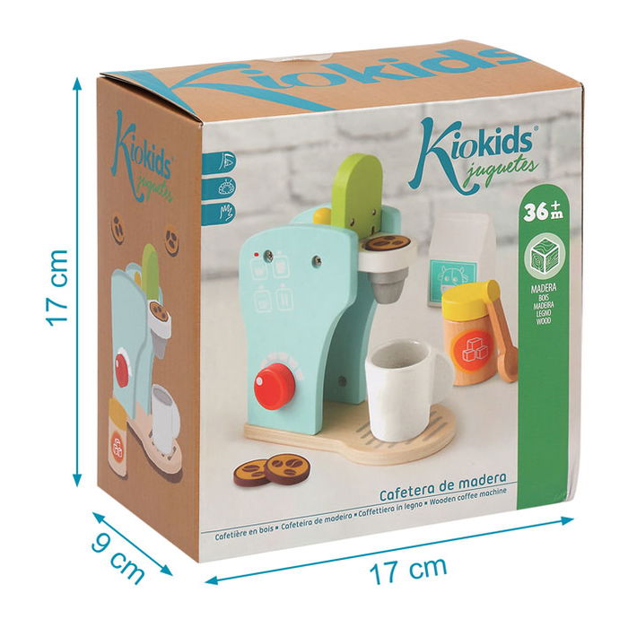 Jouet Cafetière Enfant en Bois avec Accessoires Imitation pour Enfants de 3 Ans et Plus