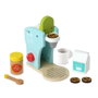 KioKids Cafetière en bois bleue avec accessoires