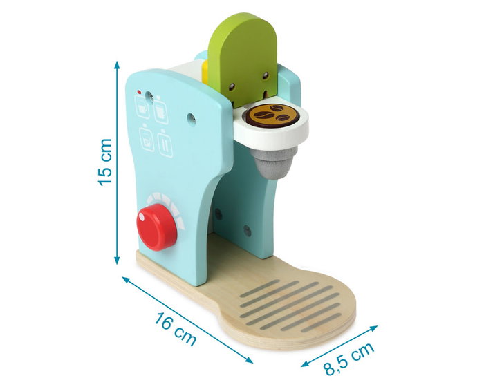 KioKids Cafetière en bois bleue avec accessoires KioKids Cafetière en bois bleue avec accessoires