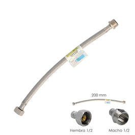ORYX Lot de 2 flexibles en acier inoxydable M-1/2-H-1/2 200 mm