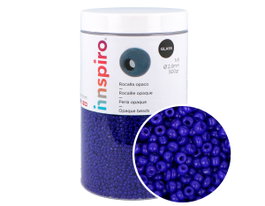 Innspiro Rocaille de verre ronde opaque bleu lápis 2,3 mm 500g approx. N9