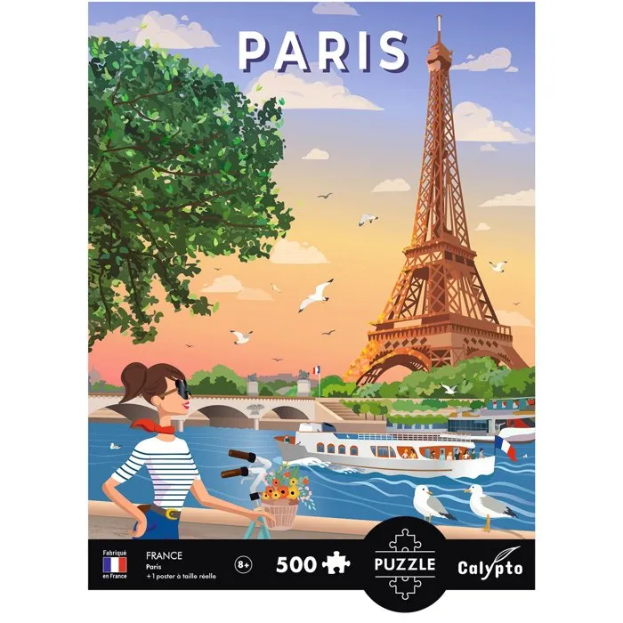 Sentosphere - Puzzle Paris Calypto 500 Pièces avec Toucher Soyeux, Format Affiche, à Partir de 8 Ans