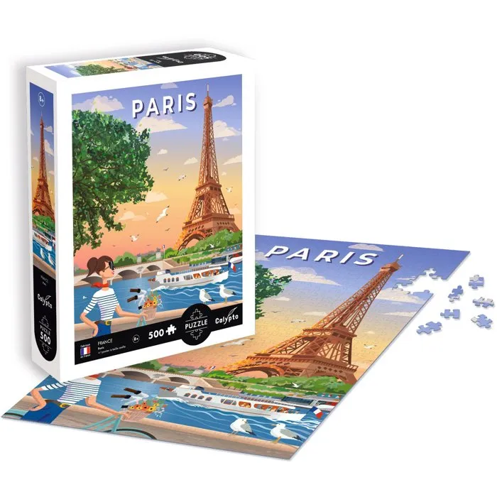 Sentosphere - Puzzle Paris Calypto 500 Pièces avec Toucher Soyeux, Format Affiche, à Partir de 8 Ans