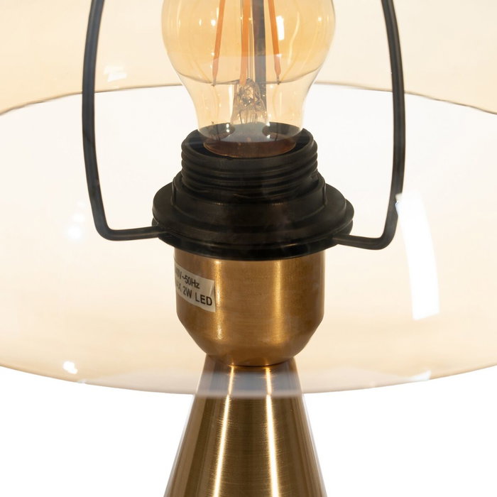 BigBuy Home Lampe de bureau Doré Verre Fer 40 W BigBuy Home Lampe de bureau Doré Verre Fer 40 W
