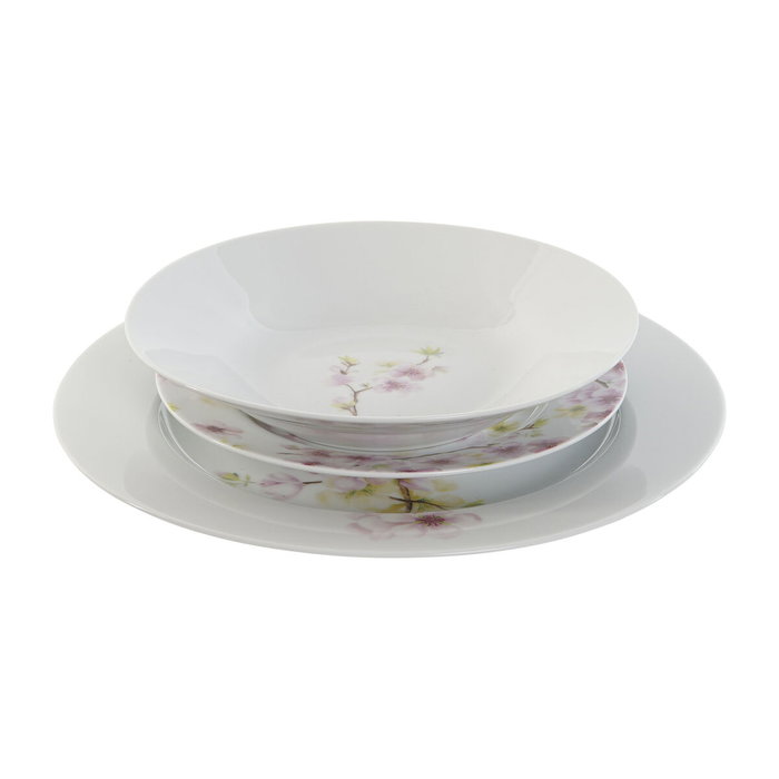 Service de Vaisselle Home ESPRIT Blanc Vert Rose Porcelaine 18 Pièces 27 x 27 x 2 cm Service de Vaisselle Home ESPRIT Blanc Vert Rose Porcelaine 18 Pièces 27 x 27 x 2 cm