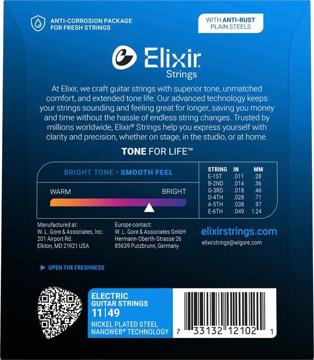 Elixir Juego Eléctrica Nanoweb M - 11-49 Jeu de cordes électrique