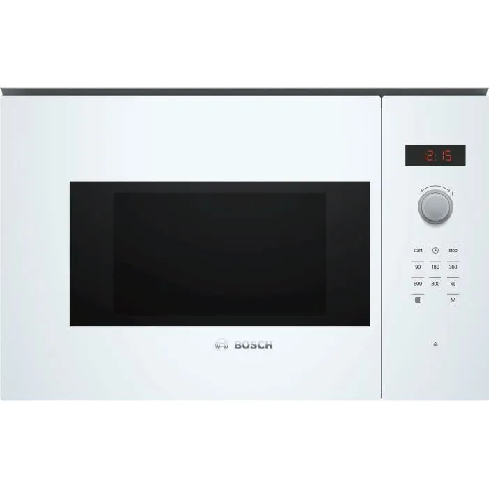 Bosch BFL523MW1F - Micro-onde encastrable compact SER4, blanc, 800 W, 38 L, avec fonction Cleaning Assistance - 59.4 x 31.7 x 38.2 cm Bosch BFL523MW1F - Micro-onde encastrable compact SER4, blanc, 800 W, 38 L, avec fonction Cleaning Assistance - 59.4 x 31.7 x 38.2 cm