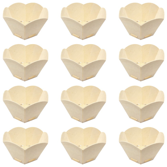 Cook Concept Lot de 12 barquitas de présentation hexagonales en bois de pin Cook Concept Lot de 12 barquitas de présentation hexagonales en bois de pin