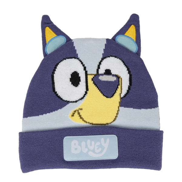 Cerdá Gorro Bluey Punto avec Applications, Bonnet pour Enfant à partir de 3 ans, Bleu