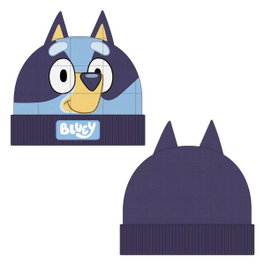 Cerdá Gorro Bluey Punto avec Applications, Bonnet pour Enfant à partir de 3 ans, Bleu