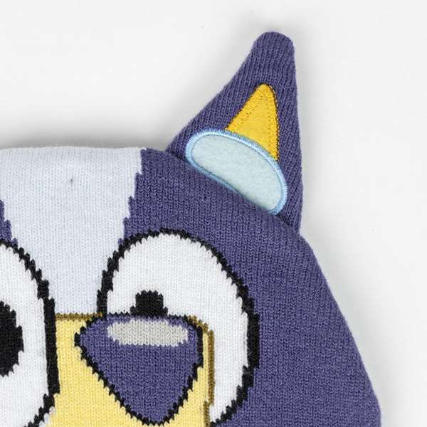 Cerdá Gorro Bluey Punto avec Applications, Bonnet pour Enfant à partir de 3 ans, Bleu