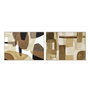 Home ESPRIT Toile Abstrait Urbain Marron Beige avec relief (2 Unités)