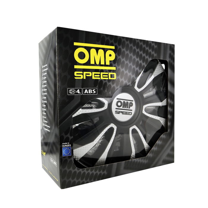 Omp Speed Magnum 13 Pouces Enjoliveurs 4 Pièces Noir-Argent-Carbone OMPS07011322