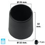 MAURER Embouts coniques noirs 25mm, pack de 4 pièces