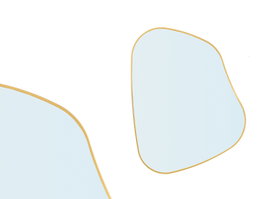 Giftdecor Miroir Forme Abstraite Doré 66x53 cm (Set de 6)