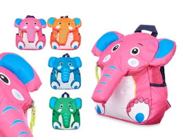Pincello Mochile Elefante en Tela, 20x26x10 cm, Couleurs Assorties (Aléatoire) (Set de 12)