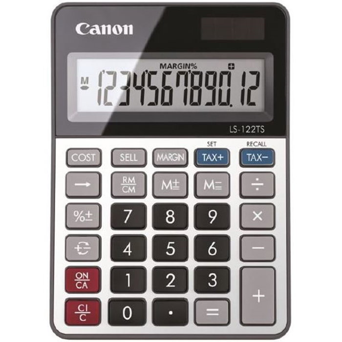 Canon Calculatrice de Bureau LS-122 DBL Gris Métal Alimentation Solaire et Pile 12 Chiffres Canon Calculatrice de Bureau LS-122 DBL Gris Métal Alimentation Solaire et Pile 12 Chiffres