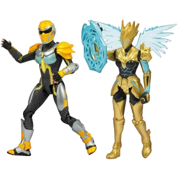 Gormiti Coffret Figurines GRV191 - Scion et Gormiti Air Skye et Windel Articulées 15 cm avec Armure Effet Métallique - À Partir de 4 Ans