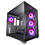 Mars Gaming MCV5 Boîtier PC ATX Midi Tower avec Vitre Trempée Panoramique ARGB Noire, 4 Ventilateurs ARGB, USB-C, Refroidissement 360mm