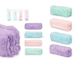 Pincello Trousse Rectangulaire Pompon Assortie 22x5x7 cm Tissu (Set de 24)