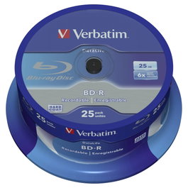 Verbatim BD-R Blu-Ray Datalife No-ID 25GB 6x - Lot de 25