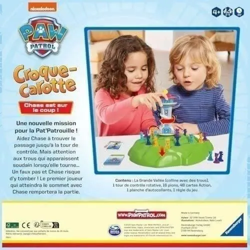 Ravensburger 22385 - Jeu Croque Carotte Pat'Patrouille - Jeu de parcours et de réflexe pour enfants dès 4 ans