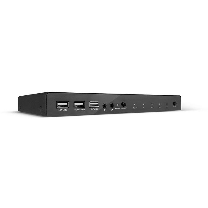 Lindy Commutateur KVM HDMI 4 Ports 4K60 Hz avec USB 2.0, Audio et HDR - Contrôle 4 PC depuis un clavier, une souris et un écran Lindy Commutateur KVM HDMI 4 Ports 4K60 Hz avec USB 2.0, Audio et HDR - Contrôle 4 PC depuis un clavier, une souris et un écran