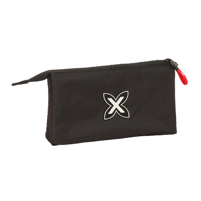 Trousse Fourre-Tout Triple Munich Vulcan Noir 22 x 12 x 3 cm