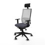 Piqueras y Crespo Chaise de Bureau Horna Gris foncé et Blanc
