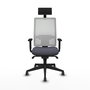 Piqueras y Crespo Chaise de Bureau Horna Gris foncé et Blanc