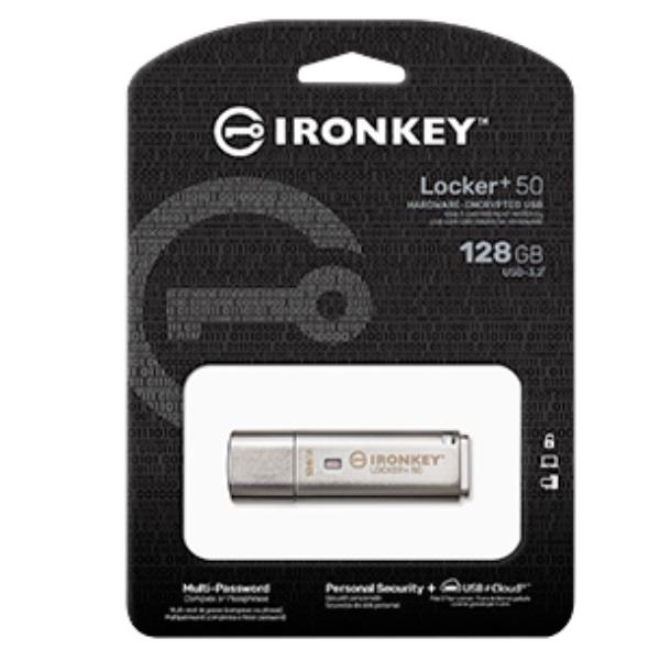 Kingston IronKey IKLP50 Clé USB 3.2 128GB avec Cryptage AES