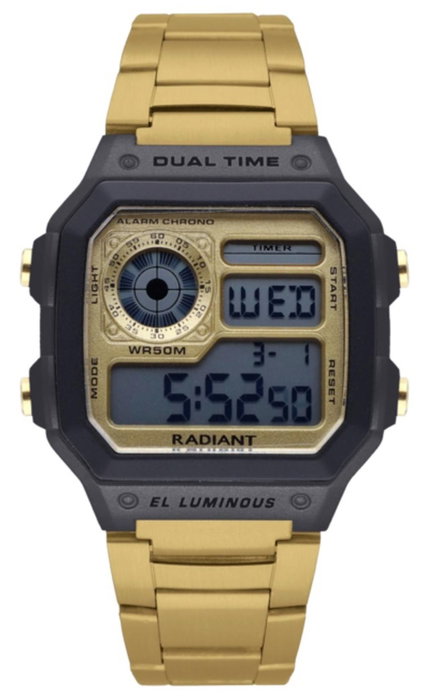 Radiant RA505205 - Montre digitale pour homme dorée et grise Radiant RA505205 - Montre digitale pour homme dorée et grise