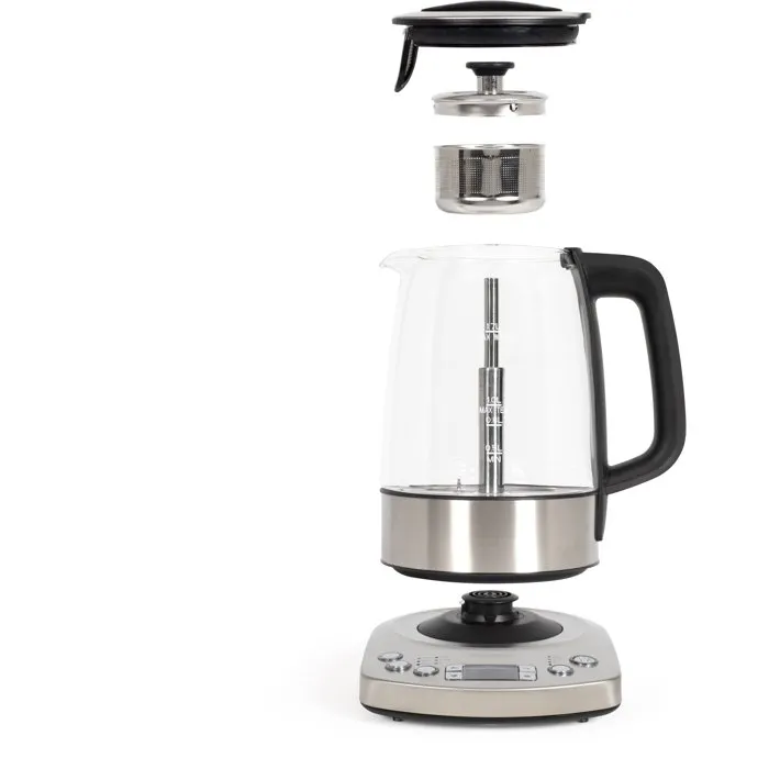 Livoo DOD209 Bouilloire automatique 2200 W 1,7 L avec modes d'infusion thé, infuseur acier inoxydable, verre, LCD et maintien chaud