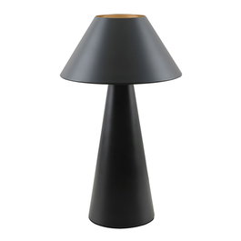 Fbright Lampe de table E27 Type Champignon Noir Métallique avec Interrupteur, Ø200 x 325 mm