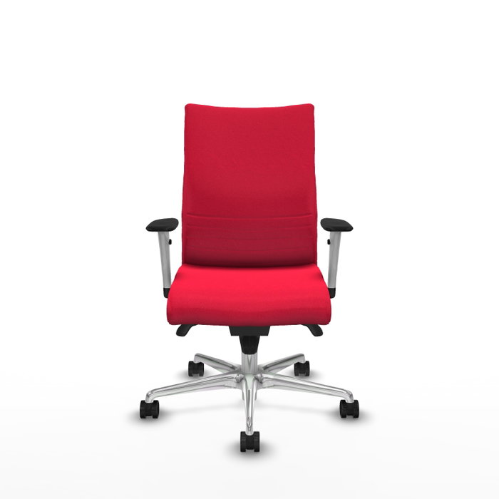 Piqueras Y Crespo Chaise de direction Albacete, mécanisme synchrone, rouge, base aluminium