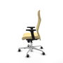 Piqueras Y Crespo Fauteuil Albacete en Similicuir Crème avec Mécanisme Synchrone et Base Aluminium