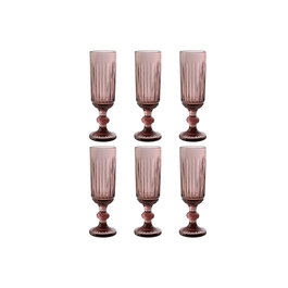 Set de Verres Home ESPRIT Rose Verre 6 x 6 x 18,4 cm (6 Unités)