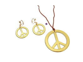 My Other Me - Colgante y pendientes hippies - Collier pendentif et boucles d'oreilles hippie - 7 cm / 3 cm - PVC