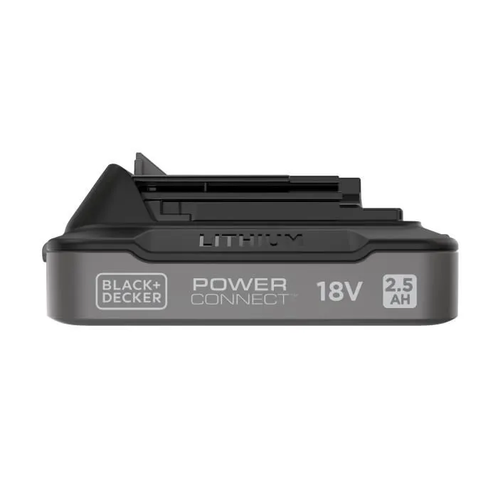 BLACK+DECKER BDL2518S-XJ Batterie Lithium-Ion 18V 2,5Ah avec Indicateur de Charge, Noir