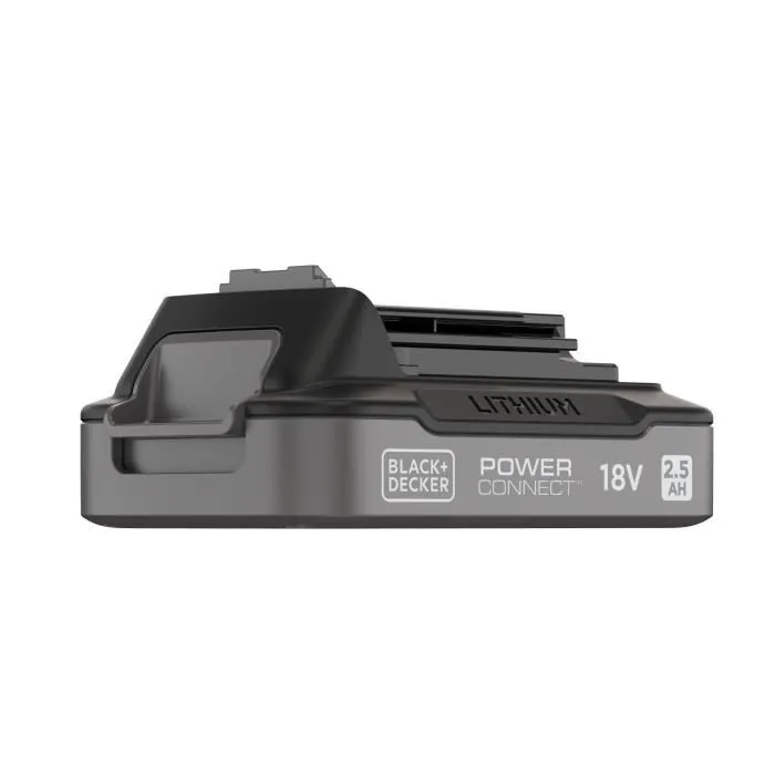 BLACK+DECKER BDL2518S-XJ Batterie Lithium-Ion 18V 2,5Ah avec Indicateur de Charge, Noir