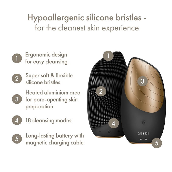 Geske SmartAppGuided Brosse faciale sonique 6 en 1 - Noir Geske SmartAppGuided Brosse faciale sonique 6 en 1 - Noir