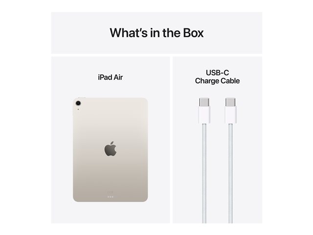 Apple iPad Air 11 pouces M3 8 Go RAM 512 Go Stockage Tablette Tactile WiFi 6E Bluetooth 5.3 Couleur Argent Stellaire