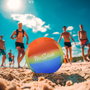 Ballon de Volleyball Aktive Neo Splash Multicouleur Néoprène (24 Unités)