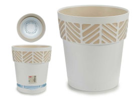 Stefanplast Pot de fleur Orfeo blanc plastique Ø25 cm 7,5L avec réserve d'eau (Set de 6)