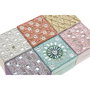 Boîte à bijoux Home ESPRIT Multicouleur Rose Lila Bois de manguier 10 X 10 X 6,6 cm (2 Pièces) (6 Unités)