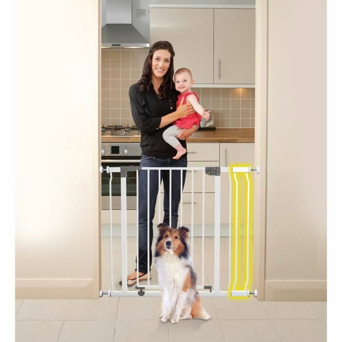 Dreambaby Barrière de sécurité Liberty avec extension 18 cm, Blanc