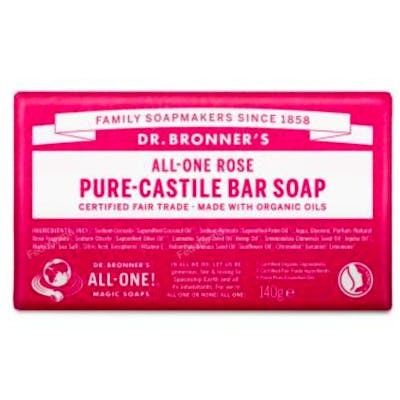 DR. BRONNER´S Savon en barre à la rose 140g DR. BRONNER´S Savon en barre à la rose 140g